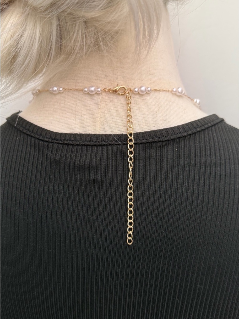 Pearl Body Chain Gold Beaded Body Jewelry Y2K Layered Chest Chain Adjustable - Picture 5 of 7